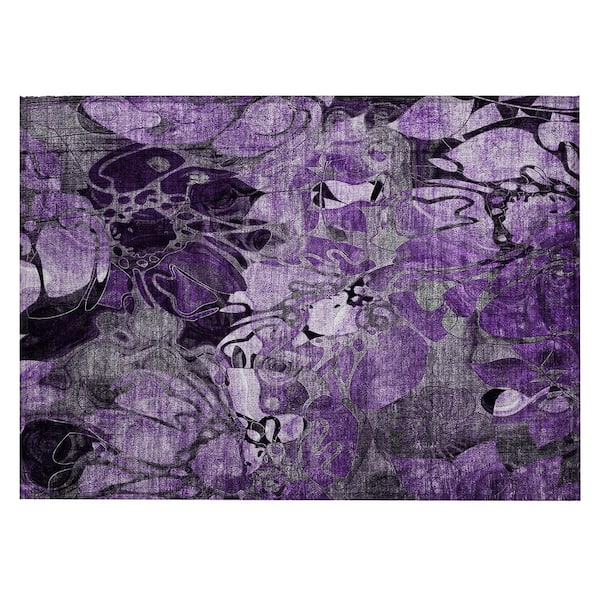 Chantille ACN558 Purple 1 ft. 8 in. x 2 ft. 6 in. Machine Washable Indoor/Outdoor Geometric Area Rug