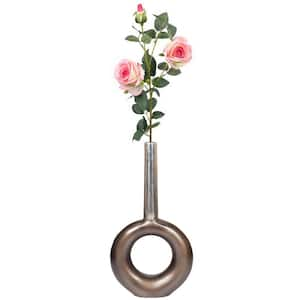 22.75 in. 2-Tone Brass Antique Decorative Centerpiece Aluminium-Casted Table Flower Vase