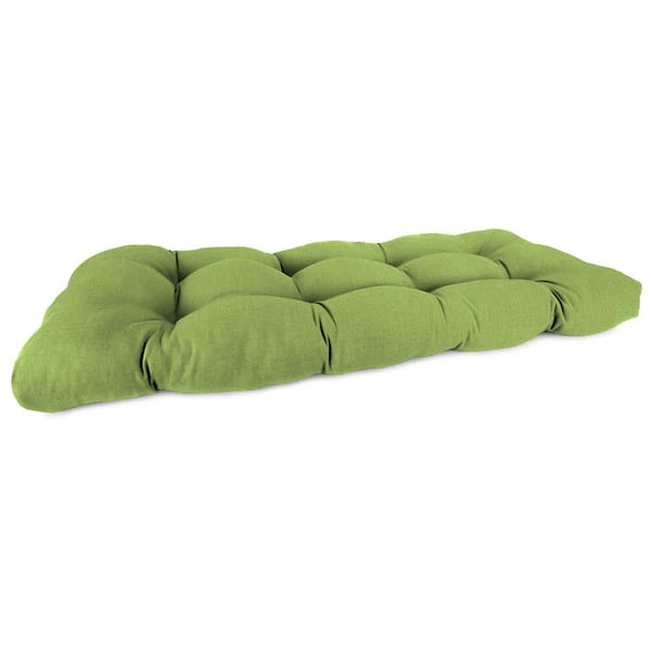 Jordan Manufacturing 44 in. L x 18 in. W x 4 in. T Outdoor Rectangular Wicker Settee Bench Cushion in McHusk Leaf