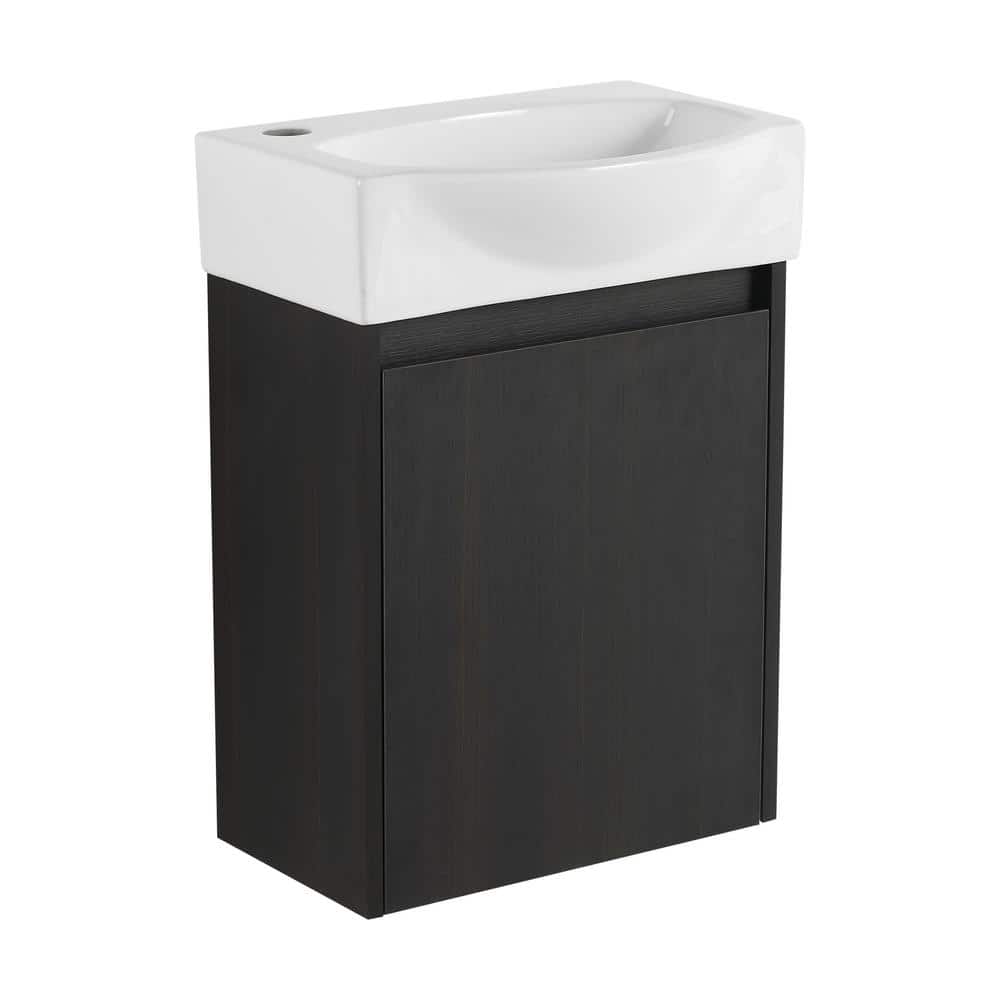 16 in. W x 11 in. D x 22 in. H Modern Wall Floating Bath Vanity with Resin 