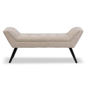 Tamblin Contemporary Beige Fabric Upholstered Bench