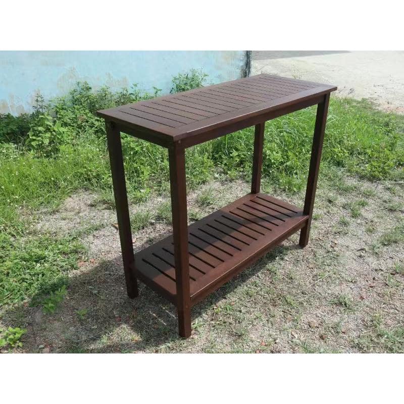 Acacia Wood Brown Console Table for Garden Balcony Garage