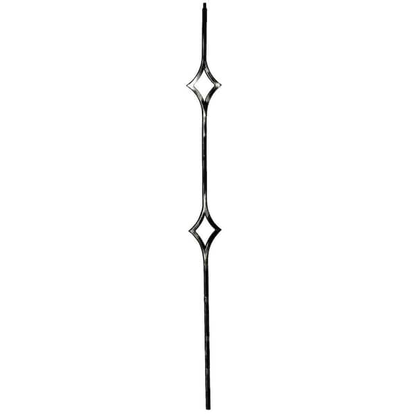 arteferro 44 in. x 4-3/4 in. Double Diamond Warm Nickel Powder Coated Wrought Iron Metal Stair Baluster