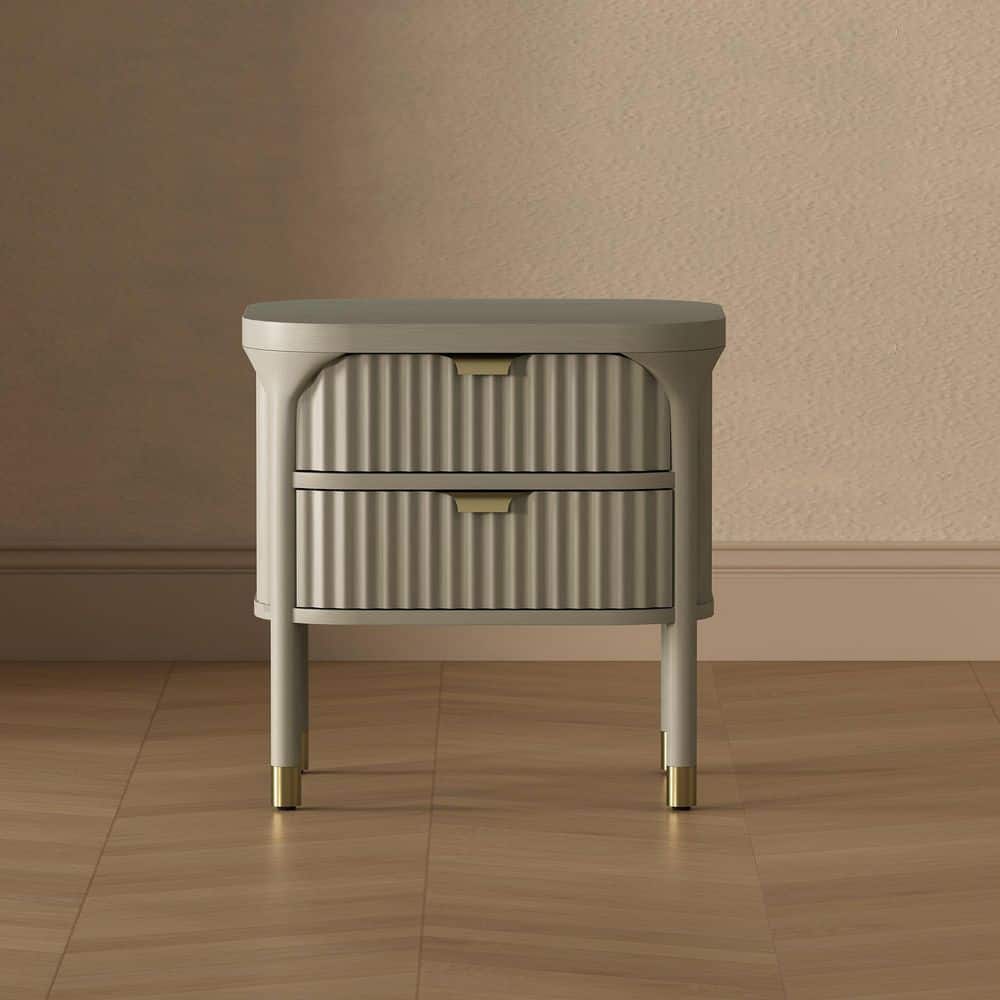 Park Contemporary Gray 2-Drawer 24 in. W Nightstand