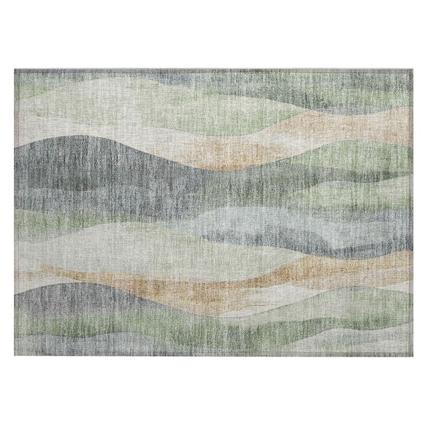 Chantille Machine Washable Indoor/Outdoor Abstract ACN1989 Aloe 2 ft. x 3 ft. Accent Rug
