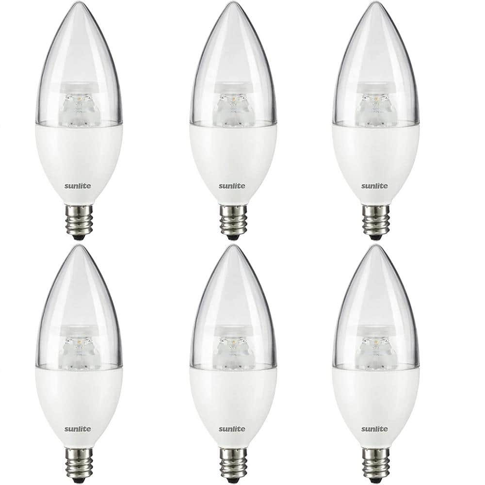 60-Watt Equivalent B12 Torpedo Tip E12 Candelabra Base ENERGY STAR Dimmable Chandelier LED Light Bulb in 4000K (6-Pack) price history on PriceWatchPro