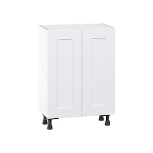 Wallace Painted Warm White Shaker Assembled Shallow Base Kitchen Cabinet with Door (24 in. W x 34.5 in. H x 14 in. D)