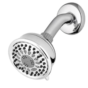 5-Spray 3.8 in. Single Wall Mount 1.8 GPM Fixed Shower Head in Chrome