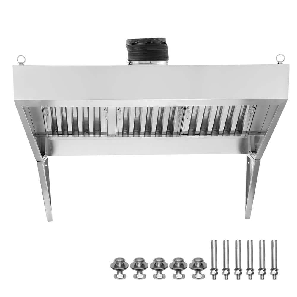 Commercial Exhaust Hood 7 ft. Stainless Steel Concession Trailer Kitchen Vent Hood with 3 Oil Filter Meshes price history on PriceWatchPro
