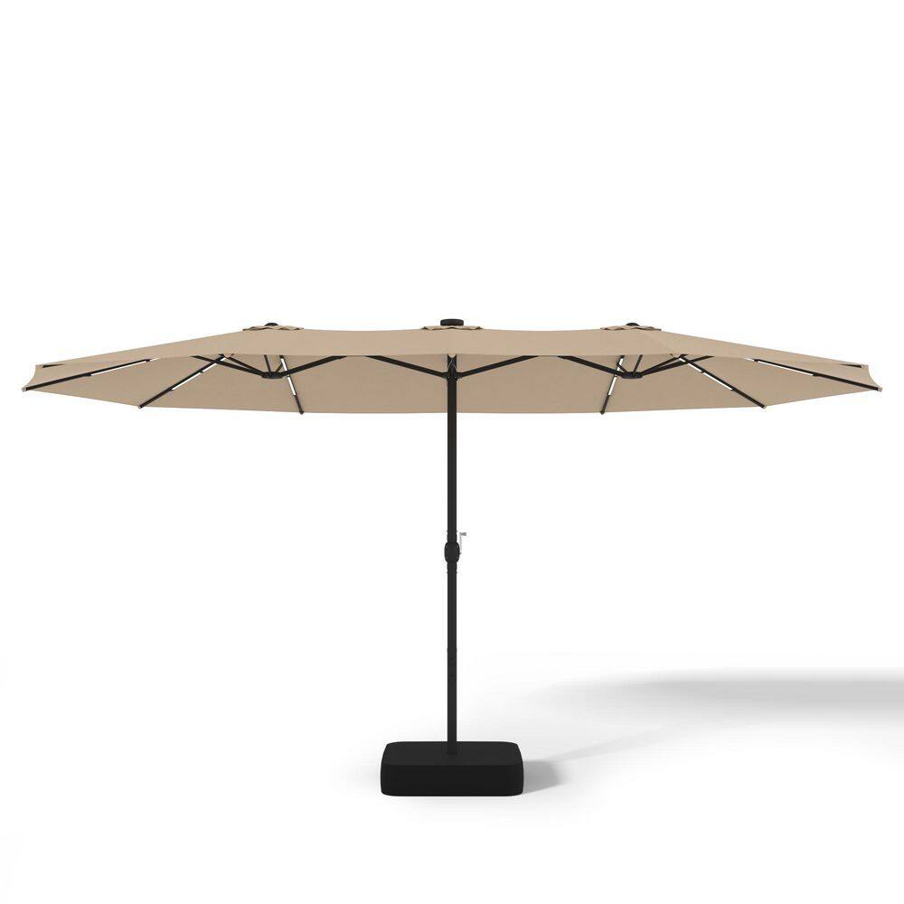15 ft. Large Double-Sided Beach Umbrella with Electric Misting System, Base and Cover, Patio Garden Outdoor Sunshade price history on PriceWatchPro