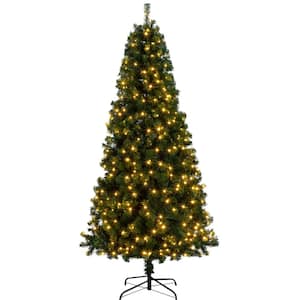 6 ft. Pre-Lit LED Artificial Christmas Tree Hinged with 150 LED Lights