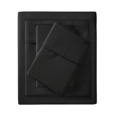1500 Thread Count 4-Piece Black Cotton Blend California King Sheet Set