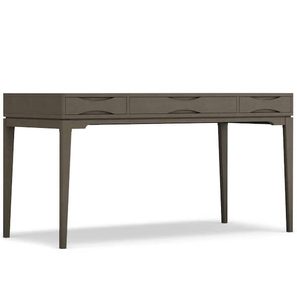 Harper Solid Hardwood Mid Century Modern 60 in. Wide Desk in Farmhouse Grey