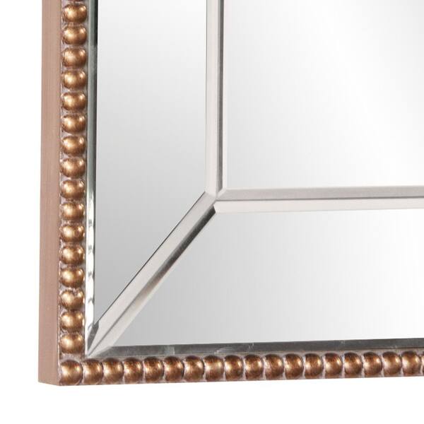 Marley Forrest Small Square Champagne, Silver Beaded Frame Wall Mirror