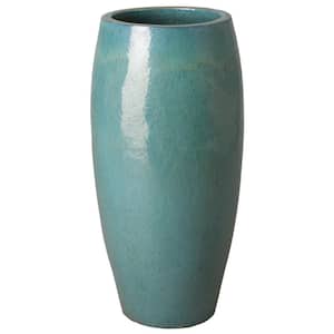 33.5 in Tall Teal Round Ceramic Planter/Jar