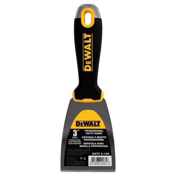 DEWALT 3 in. Stainless Steel Putty Knife with Soft Grip Handle