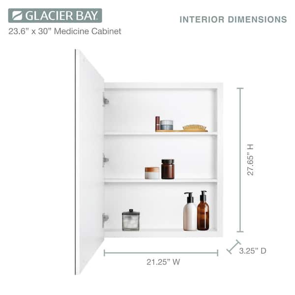 Glacier Bay 23.6 in. W x 30 in. H Rectangular Wood Composite 