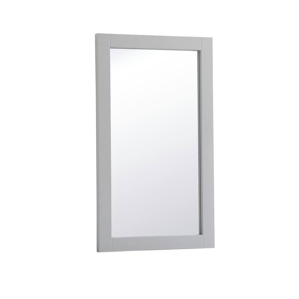 Gray Rectangular Wood Bathroom Vanity Mirror 18 x 32 Inch