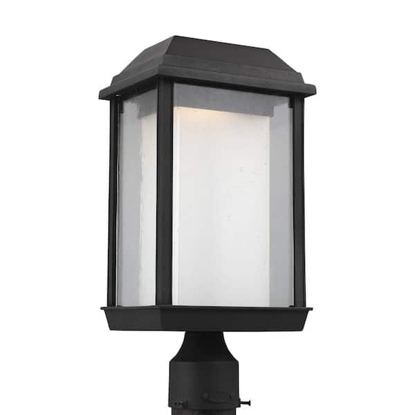 Generation Lighting McHenry 1-Light Outdoor Textured Black Integrated LED Lamp Post Light