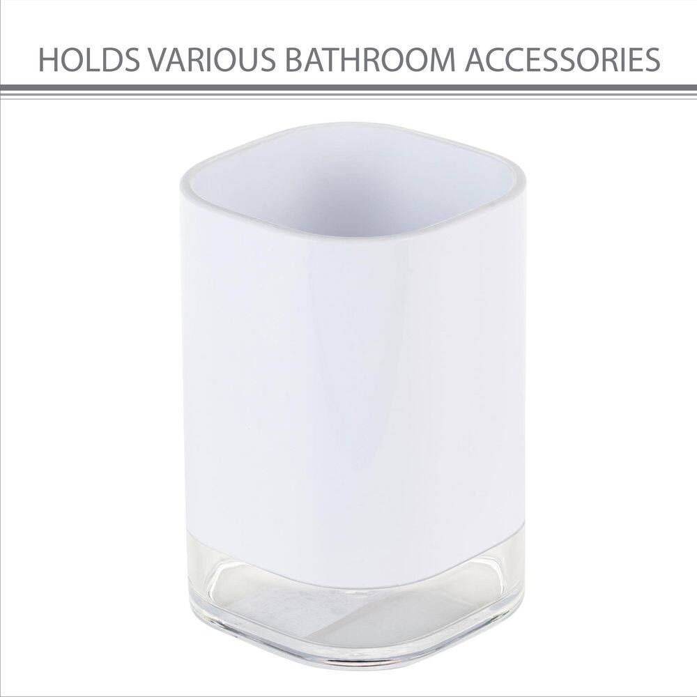 White Brushed Plastic 6-Piece Modern Bathroom Accessory Set