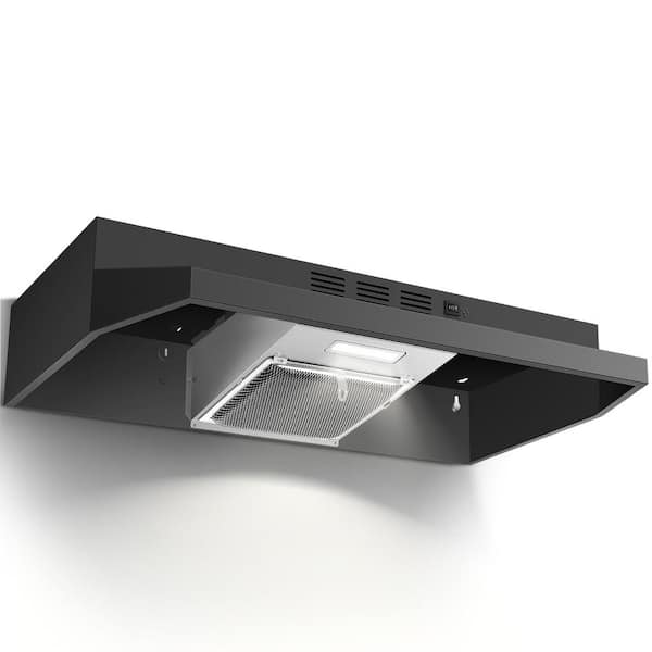 24 in. 280CFM Ducted/Ductless Under Cabinet Range Hood with Rocker Button Control, 2-Speeds Fan, Bright LED Light