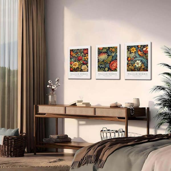 Framed William Morris Wall Art Set of 3-Vintage Animal Botanical