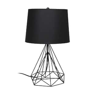 23.5 in. Black Matte Wired Metal Table Lamp