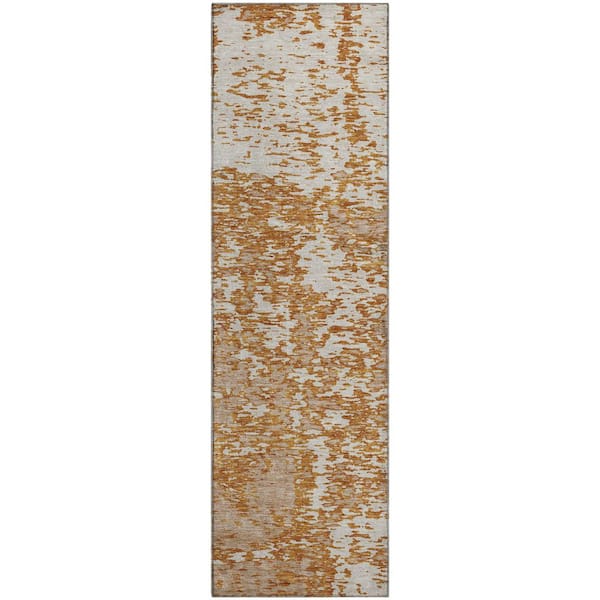 Addison Rugs Mayfield Premium Machine Washable Abstract AMF946 Copper 2 ft. 3 in. x 7 ft. 6 in. Runner Rug
