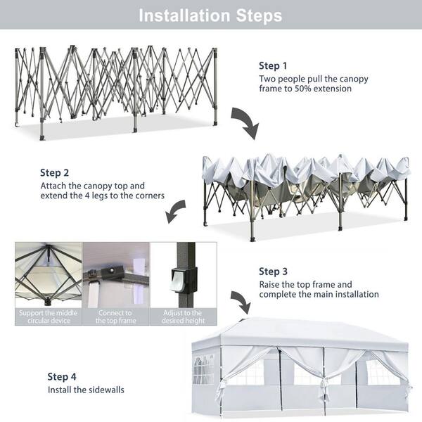 New Heavy Duty Series 9.7 ft. x 19.2 ft. White Pop-Up Canopy New Heavy Duty Series 9.7 ft. x 19.2 ft. White Pop-Up Canopy