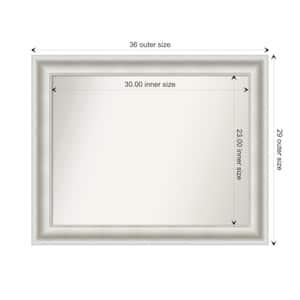 Parlor White 35.5 in. W x 28.5 in. H Custom Non-Beveled Recycled Polystyrene Framed Bathroom Vanity Wall Mirror
