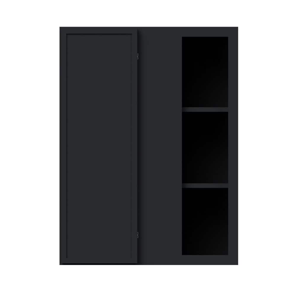 27 in. W x 12 in. D x 36 in. H RTA Solid Wood Frame Shaker Corner Wall Kitchen Cabinet in Ebony Black price history on PriceWatchPro