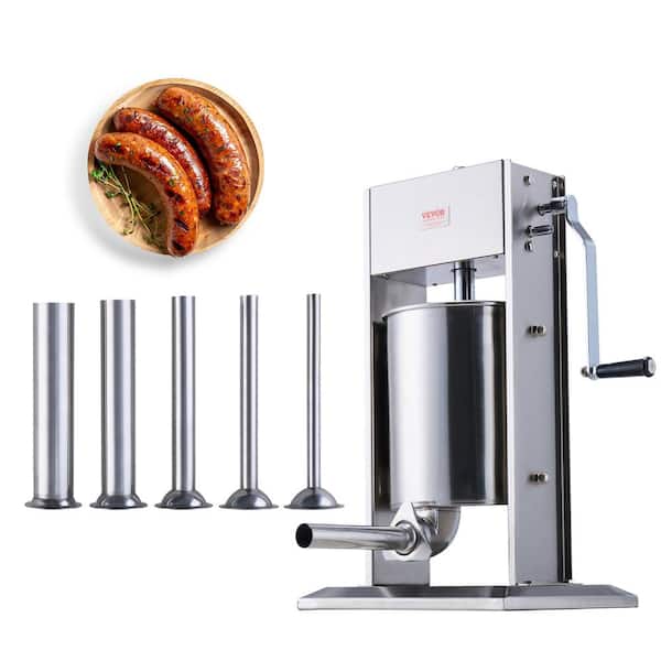 VEVOR Manual Sausage Stuffer 10 l Vertical Sausage Machine Made of Food-Grade 304 Stainless Stee for Home, Commercial