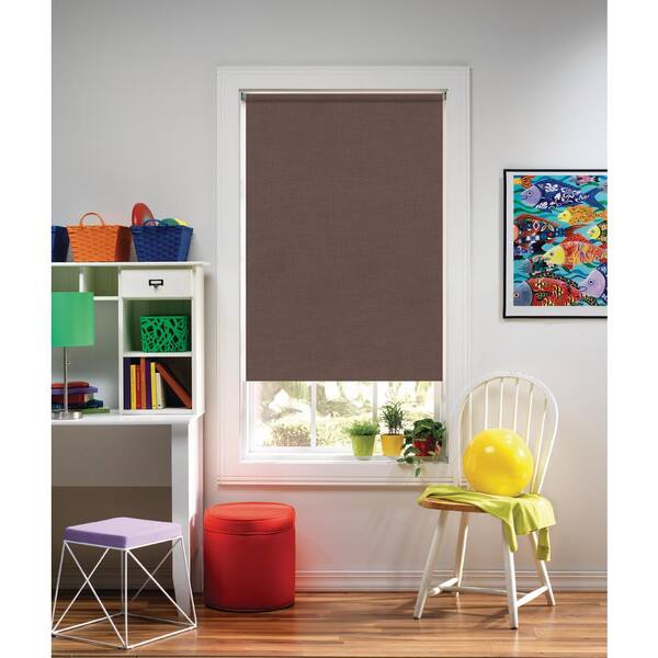 Bali Cut-to-Size Chocolate Cordless UV Blocking Fade Resistant Roller Shades 51 in. W x 72 in. L