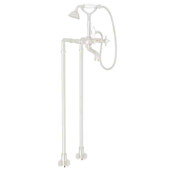 Italian Bath 3-Handle Freestanding Tub Faucet in Polished Nickel