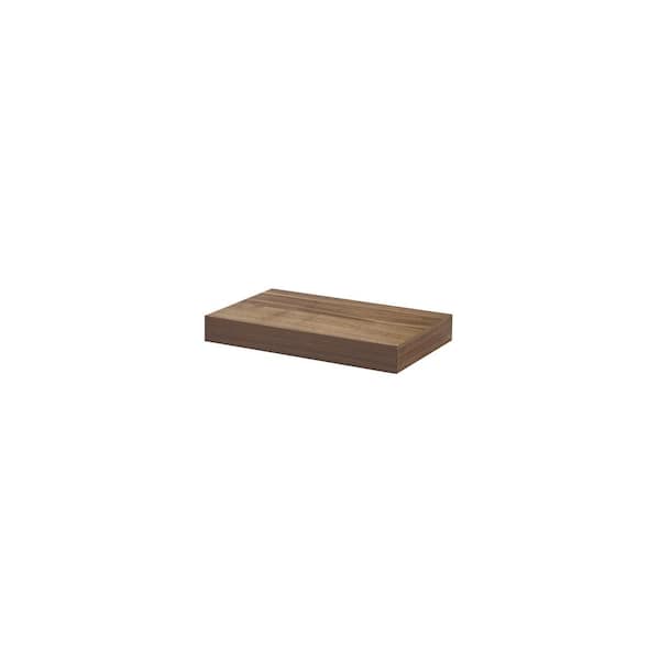 Big Boy Shelf 17.5 in. x 9.8 in. x 2 in. Walnut MDF Floating Decorative Wall Shelf with Brackets