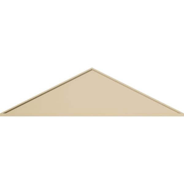 Ekena Millwork 64-in W x 17-in H x 2-in P (Pitch 6/12) Peaked Cap Smooth Signature Urethane Pediment, Primed Tan