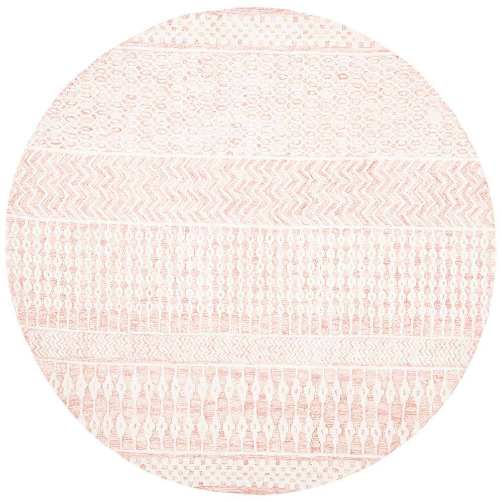 Safavieh Glamour Light Pink Ivory 6 Ft, Pink Round Rug