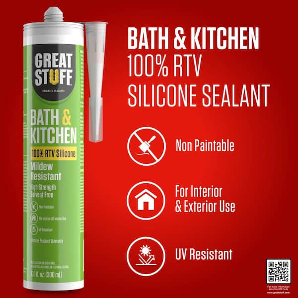Kitchen & Bath Mildew Resistant RTV Silicone Sealant - Silicone Depot