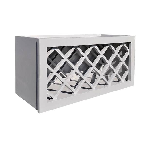 Plywell Ready to Assemble 30x15x12 in. Shaker Wall Wine Rack in Gray