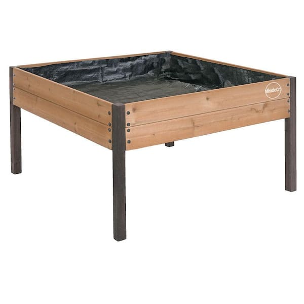 4 ft. x 4 ft. Wood Raised Garden Planter