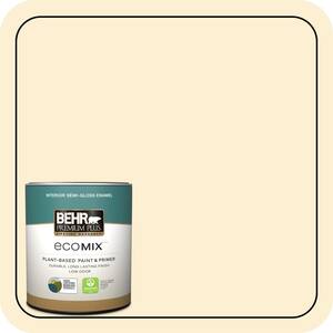 BEHR PREMIUM PLUS 1 qt. #YL-W03 Honied White Eggshell Enamel EcoMix ...