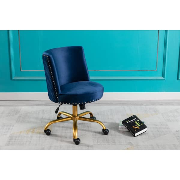 Navy Blue Velvet Modern Task Chair Home, Modern Desk Chairs Canada