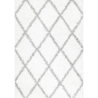 Shanna Easy Shag White 8 ft. x 10 ft. Area Rug