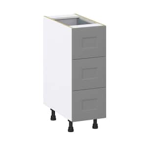 Bristol Painted Slate Gray Shaker Assembled Base Kitchen Cabinet with 4 Drawers (12 in. W X 34.5 in. H X 24 in. D)