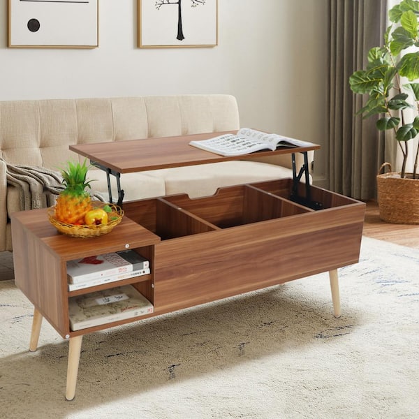 Solid wood lift top deals coffee table with storage