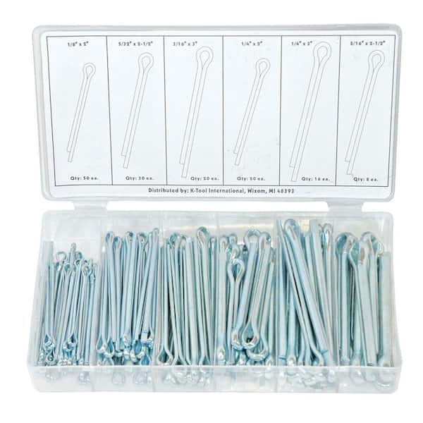 K Tool International Cotter Pin Assortment, (144-Piece)