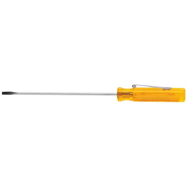 1/8 in. Cabinet-Tip Pocket Clip Flat Head Screwdriver with 2 in. Round Shank