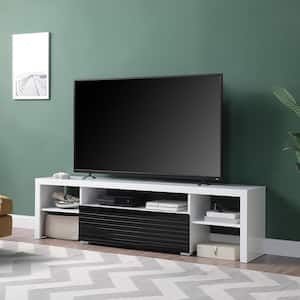 White & Black TV Stand Fits TVs up to 55 to 80 in.