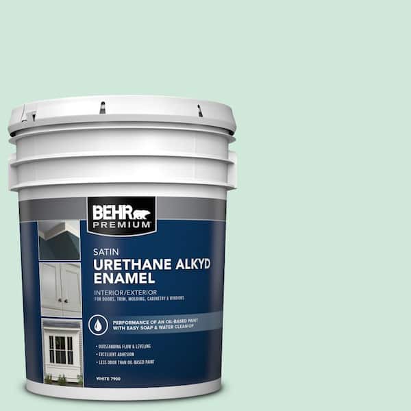 5 gal. #M420-2 Green Aqua Urethane Alkyd Satin Enamel Interior/Exterior Paint