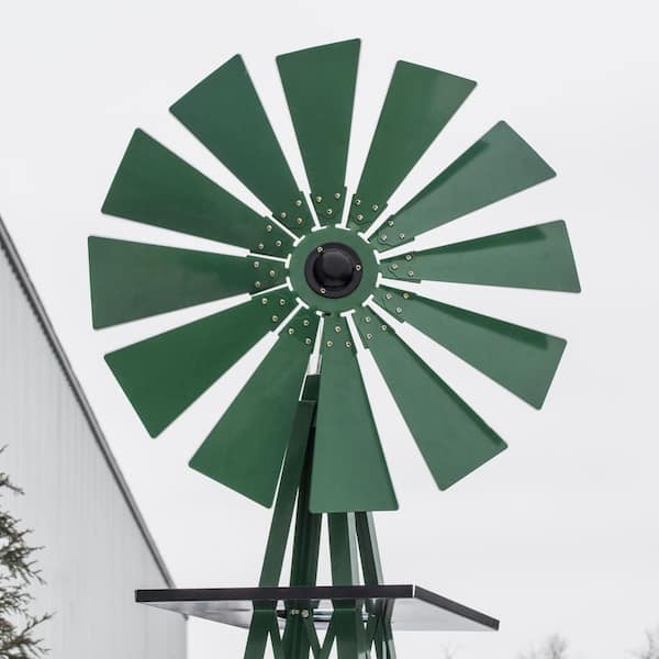 Sportsman 8 Ft Green Steel Classic Decorative Windmill Sm07251 The Home Depot